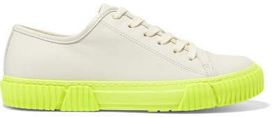 both - Neon Leather Sneakers - White