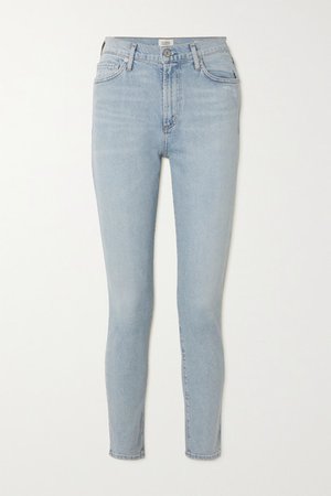 Net Sustain Olivia Organic High-rise Slim-leg Jeans - Light denim