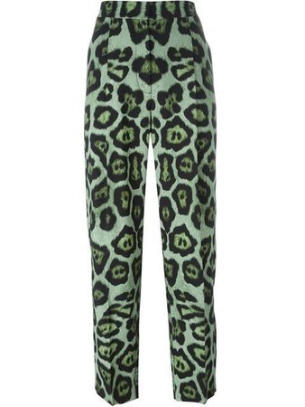 givenchy leopard pant green