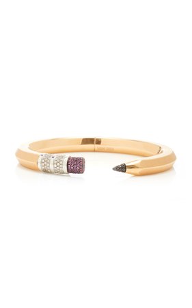 18K Rose Gold Pencil Bracelet by Nadine Ghosn | Moda Operandi