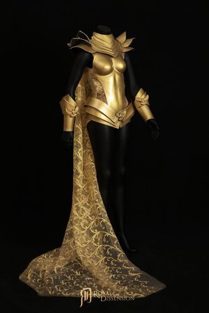 gold armour breastplate and cape