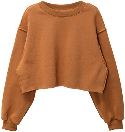 Amazon.com: Women Pullover Cropped Hoodies Long Sleeves Sweatshirts Casual Crop Tops for Spring Autumn Winter: Clothing