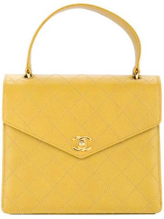 Chanel vintage CC logo handbag yellow