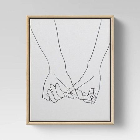 Holding Hands Framed Wall Canvas Black/White - Opalhouse™ : Target
