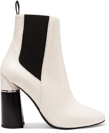 Drum Leather Ankle Boots - White