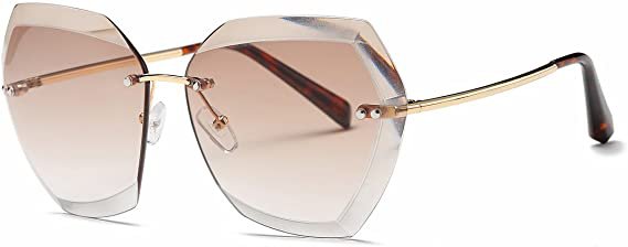 Amazon.com: AEVOGUE Sunglasses For Women Oversized, Gold&brown, Size One Size Fits All: Clothing