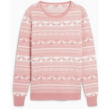 Blush Fairisle Christmas Pattern Sweater