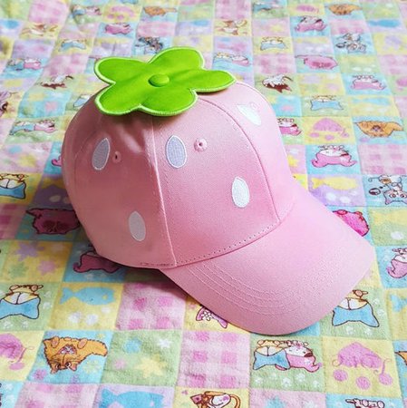 Strawberry Hat 2.0 in Pink by Ocean In Space