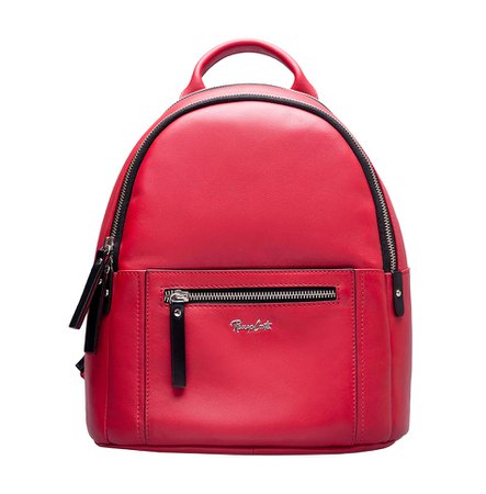 red leather backpack renzo costa