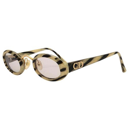 New Vintage Christian Dior 2956 Oval Small Marbled Optyl Sunglasses For Sale at 1stDibs
