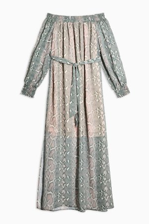SYDNEY Snake Bardot Midi Dress | Topshop pink