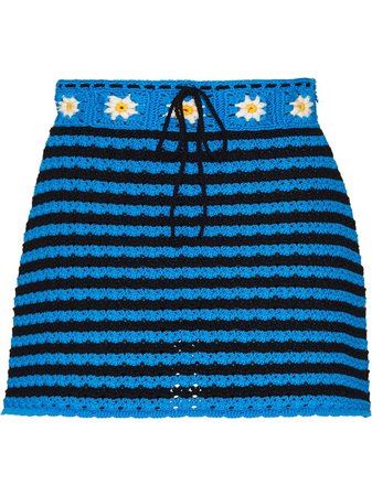 Miu Miu cotton crochet skirt blue MMG3121V82 - Farfetch