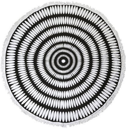 Round Beach Towel and Throw Black and White - ITEM # INSAT-6