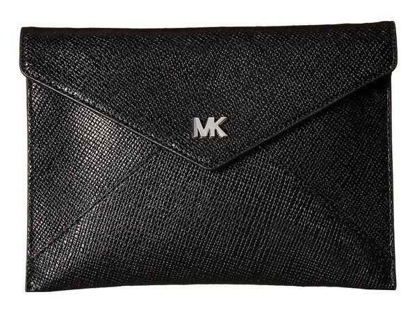 MICHAEL Michael Kors - Barbara Medium Soft Envelope Clutch (Black) Clutch Handbags