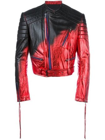Haider Ackermann metallic biker jacket