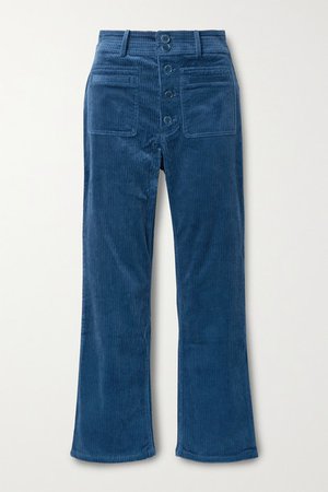 Marston Cotton-blend Corduroy Straight-leg Pants - Blue