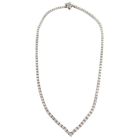 Diamond Platinum Riviere Necklace For Sale at 1stDibs