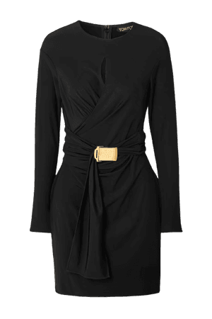 TOM FORD - Belted cutout stretch-jersey mini dress