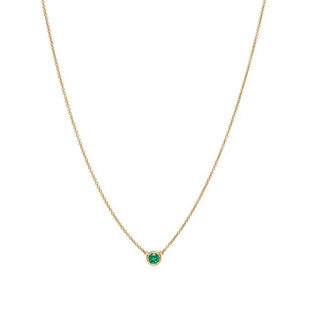 Elsa Peretti® Color by the Yard Emerald Pendant in Yellow Gold | Tiffany & Co.