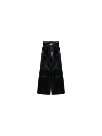 black vinyl cargo pants retro 90s Zara