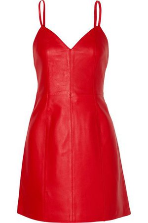 Alexa Chung leather mini dress - Red