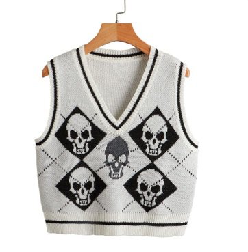 shein skull sweater vest