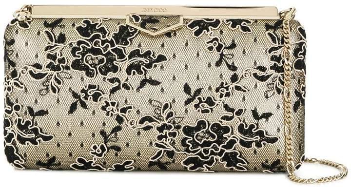 floral corded lace clutch