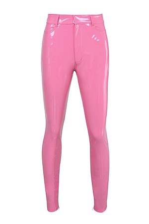 Clothing : Leggings : 'Haridan' Pink Patent Stretch Vinyl Trousers