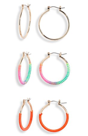 BP. 3-Pair Set Hoop Earrings | Nordstrom
