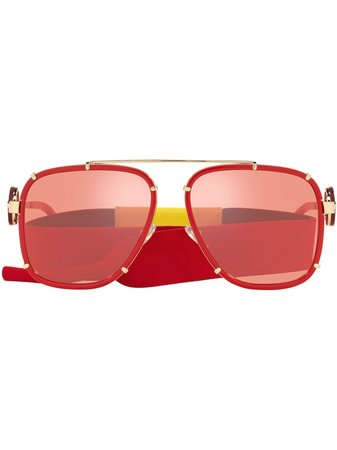Versace Eyewear aviator-frame metal sunglasses - FARFETCH