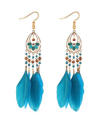 turquoise feather earrings