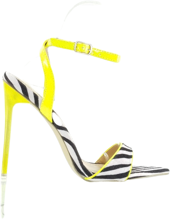 Black & Yellow Zebra Heels