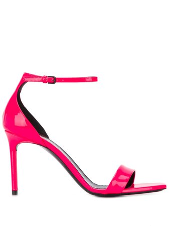 Pink Saint Laurent Amber High Heel Sandals | Farfetch.com
