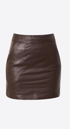 Leather Skirt Brown