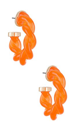 Ettika Braided Hoop Earring im Orange | REVOLVE
