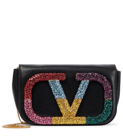Valentino Garavani - VSling embellished leather shoulder bag | Mytheresa