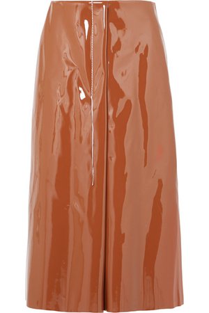 Marni | Faux patent-leather midi skirt | NET-A-PORTER.COM