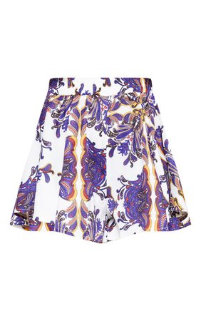 Navy Paisley Print Floaty Short - Skirts & Shorts - New In | PrettyLittleThing