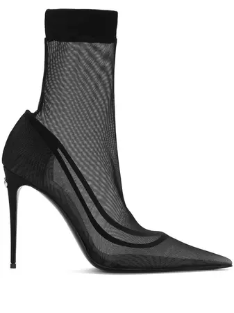 Dolce & Gabbana sheer mesh-design boots
