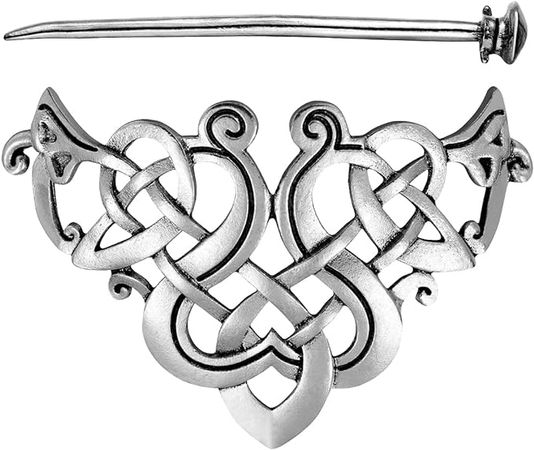 Lurrose Celtic Knot Hair Clips Vintage Braids Hair Jewellery Hair Slide Clip with Stick