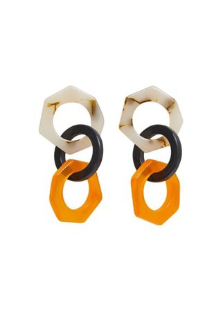 MANGO Resin geometric earrings