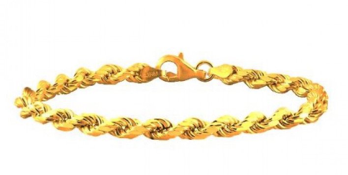 gold chain rope bracelet