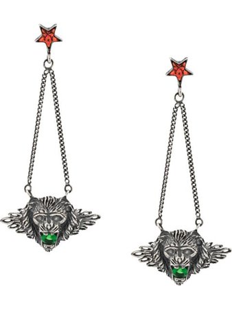 Silver Iosselliani Leo Head Puro earrings P168 - Farfetch