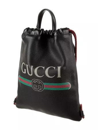 Gucci Logo Drawstring Backpack - Black Backpacks, Bags - GUC1237159 | The RealReal