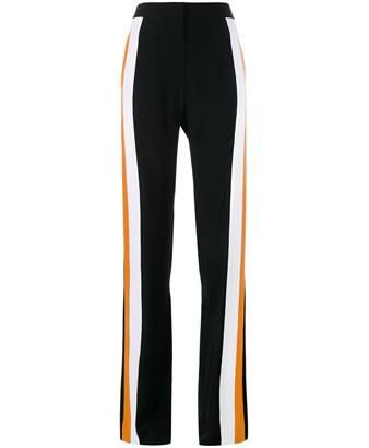 Black, orange and white Stella McCartney silk tracksuit trousers