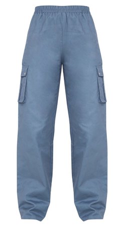 blue wide leg cargo pants $55