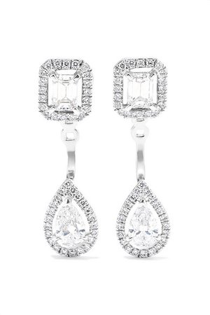 Messika | My Twin Toi & Moi 18-karat white gold diamond earrings | NET-A-PORTER.COM