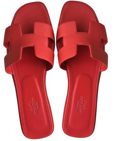 Hermès red sandals