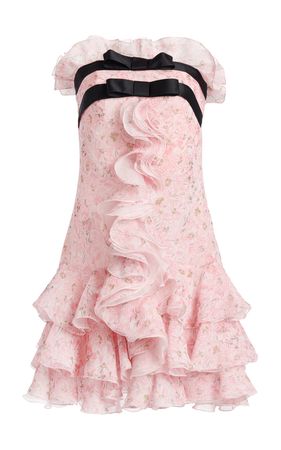 Strapless Georgette Mini Dress By Giambattista Valli | Moda Operandi