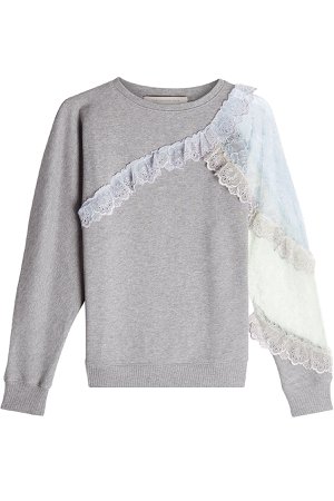 Cotton Sweatshirt with Lace Gr. M